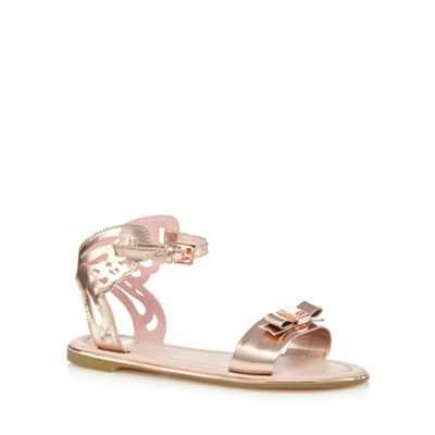 Baker by Ted Baker Girls' gold cut-out butterfly sandals